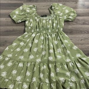 Green Floral Woman’s Dress